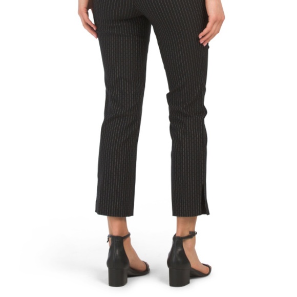 NIC+ZOE Women's Broken Stripe Cropped Pants Petite 0 Black - Picture 2 of 8